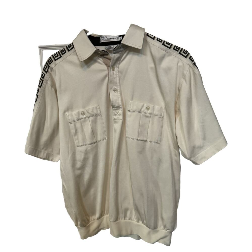 Mobster‎ Polo Shirt VTG Banded Hem Rat Pack Pro Celebrity L 80s 90s Sopranos